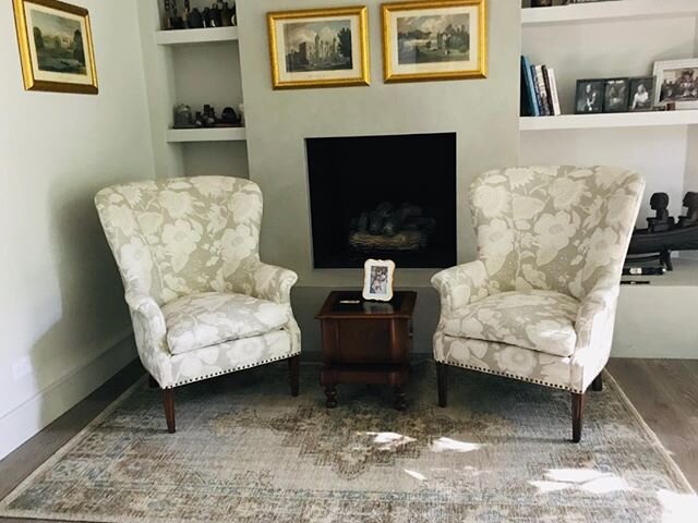 New life to 1950 wing  chairs!!! Schumacher Fabric❤️