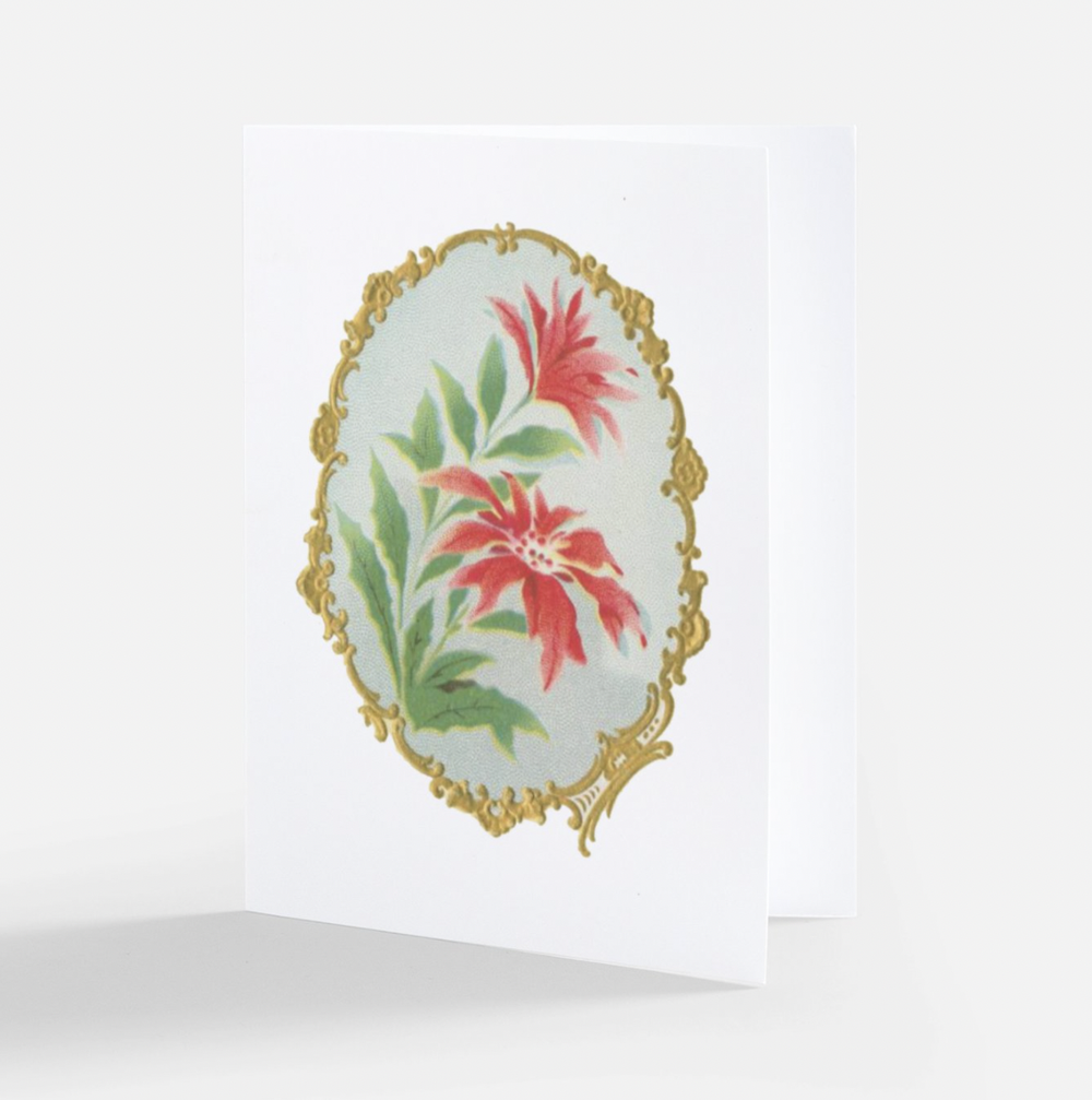 Classic Poinsettia Fold Cards with Envelope
