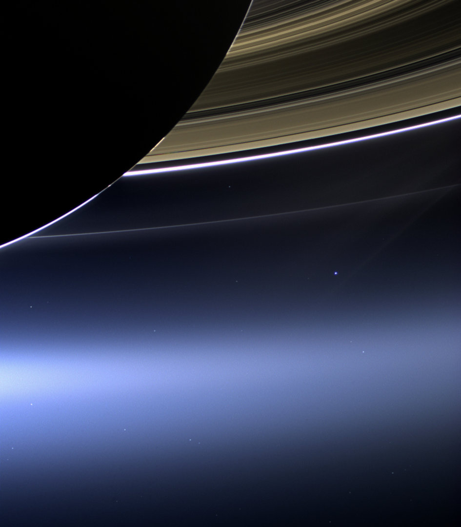 The Day the Earth Smiled, taken by the Cassini spacecraft at approximately 1,000,000,000 miles away from Earth.