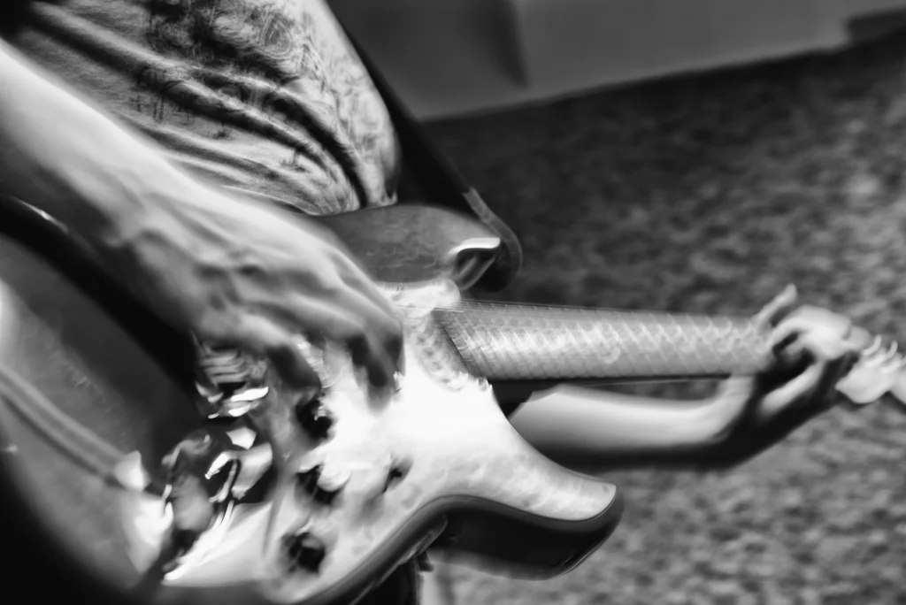 Sean Patrick Kelly of Ghost Stations practices in the Pfizer building, Bed-Stuy