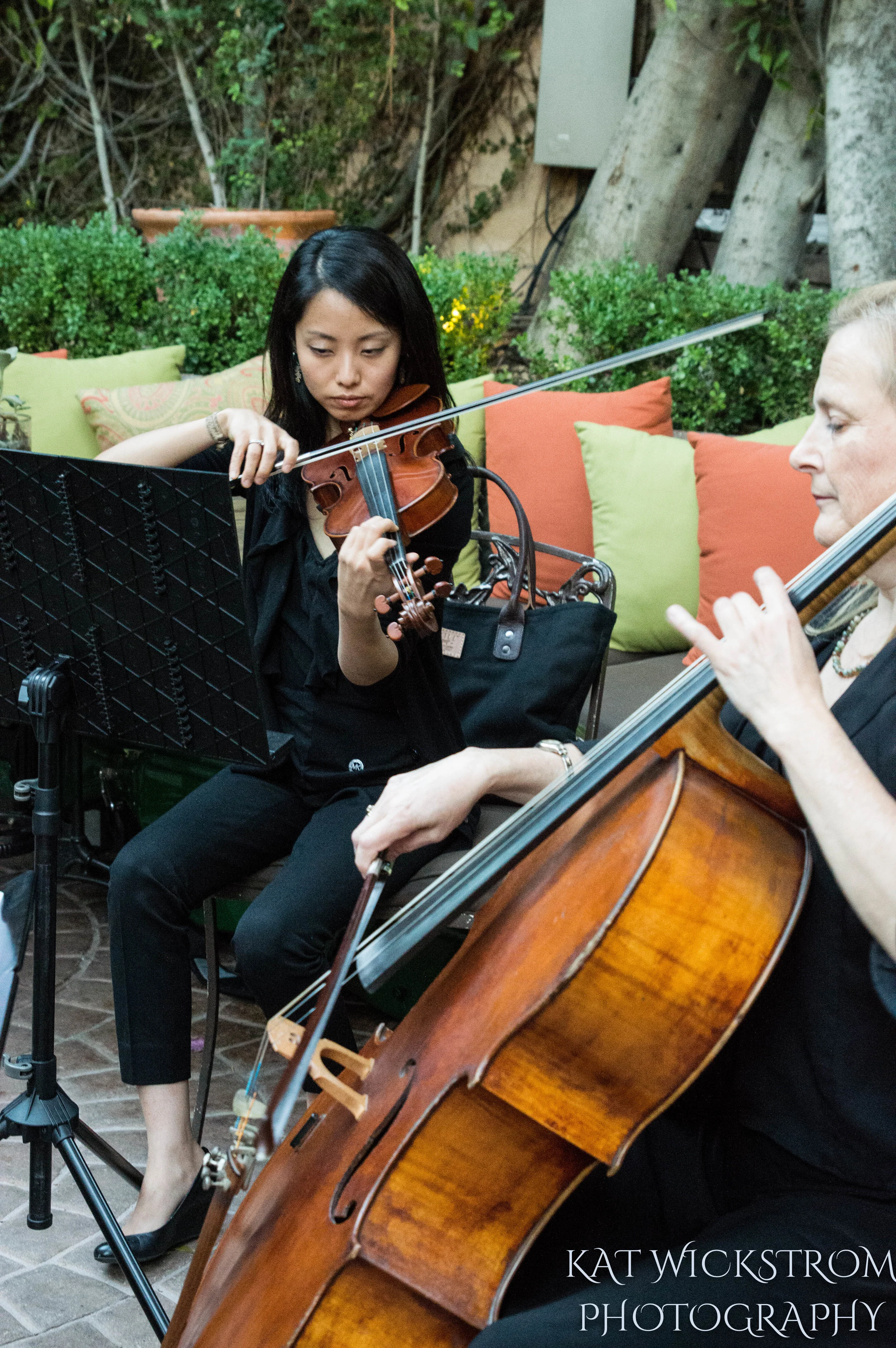 Woodland Hills CA Villa Restaurant Wedding Ceremony Quartet Photo