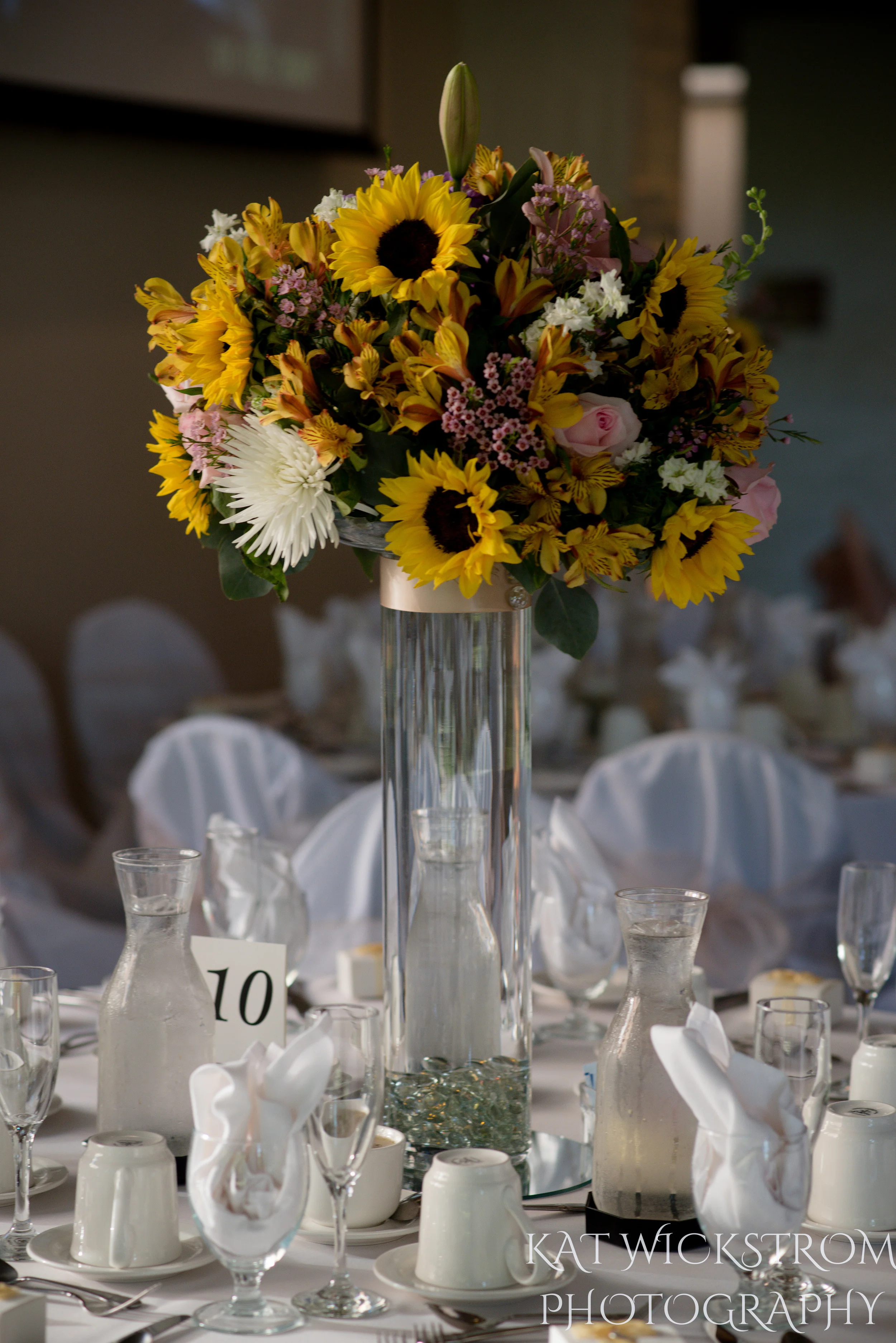 UCI Wedding Reception Table Setting Flowers 