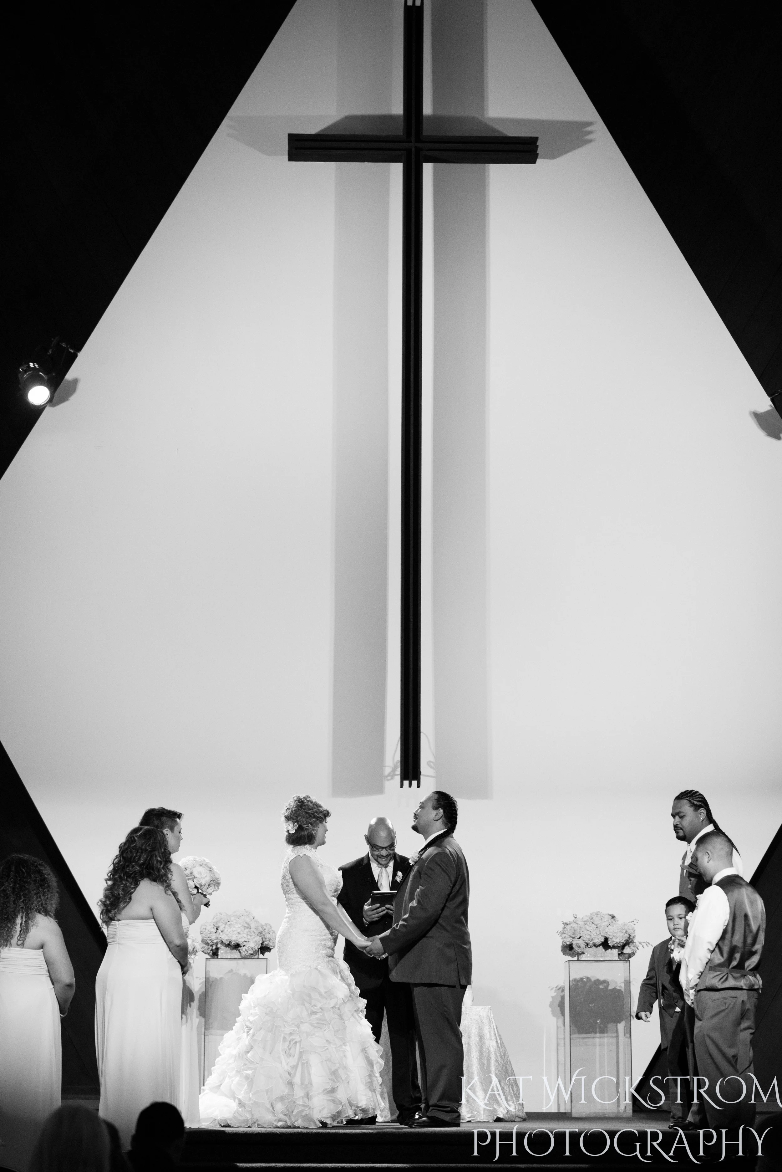 church wedding under cross
