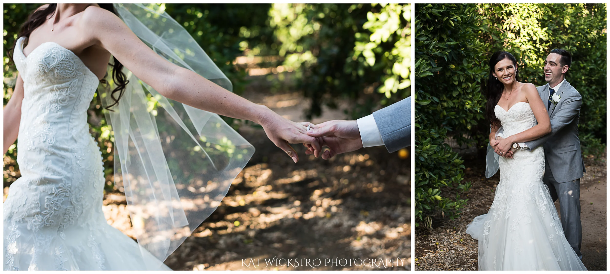 There was an amazing orange grove on the winery property that we were able to take some bride and groom portraits in.