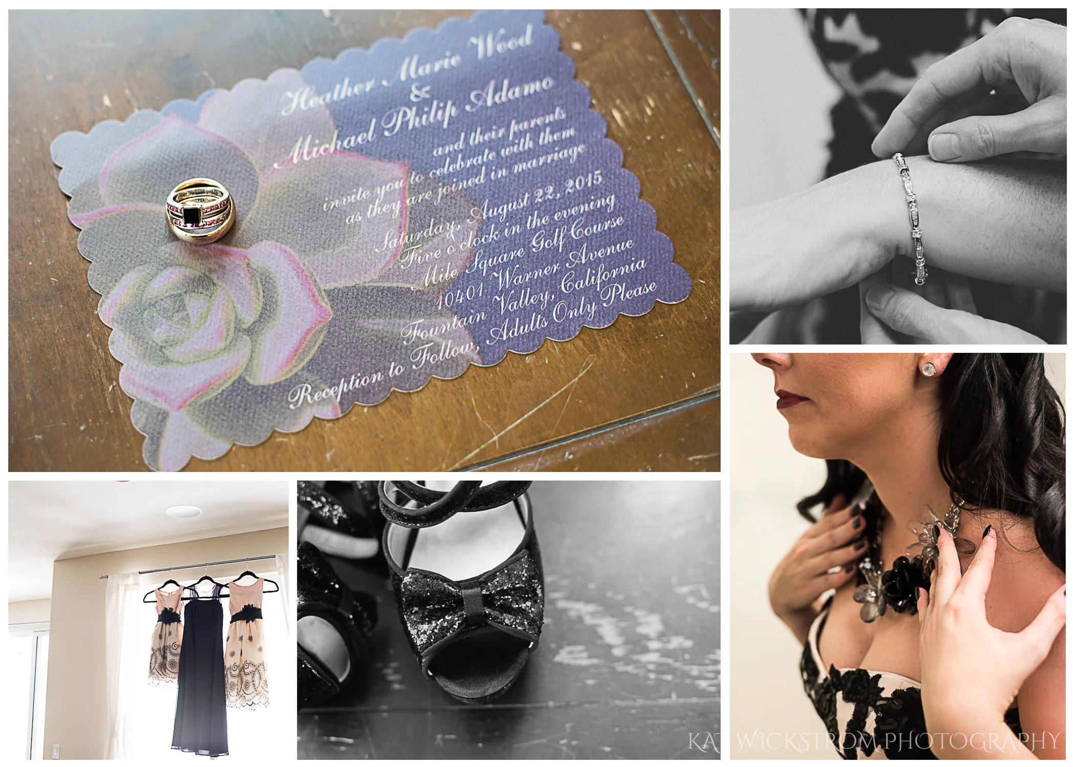 Heather had a gorgeous dark purple engagement ring, black sparkly shoes, and wonderful dark jewelry. There were two flower girls and a junior bridesmaid who had adorable outfits of their own.