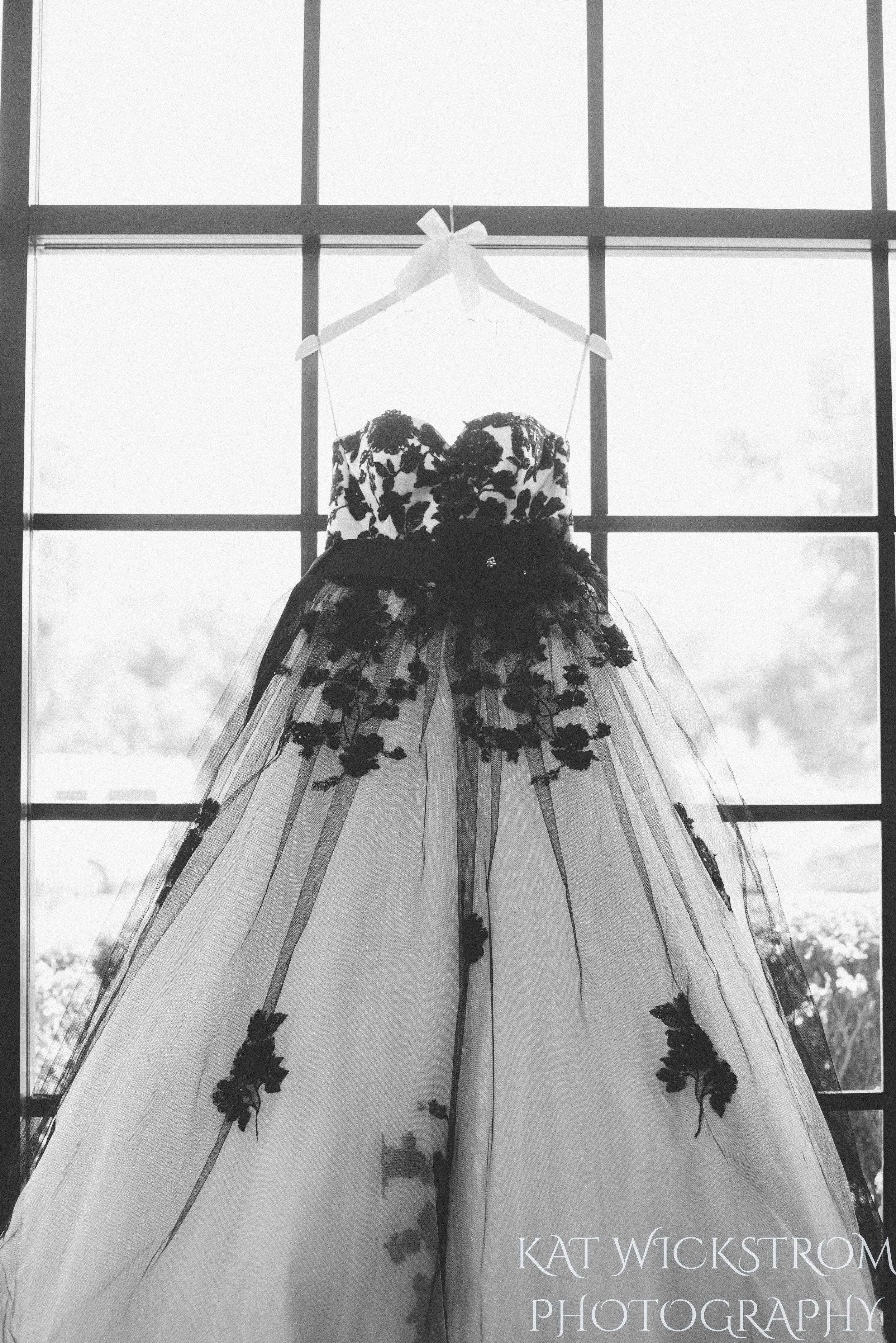 black and white wedding dress
