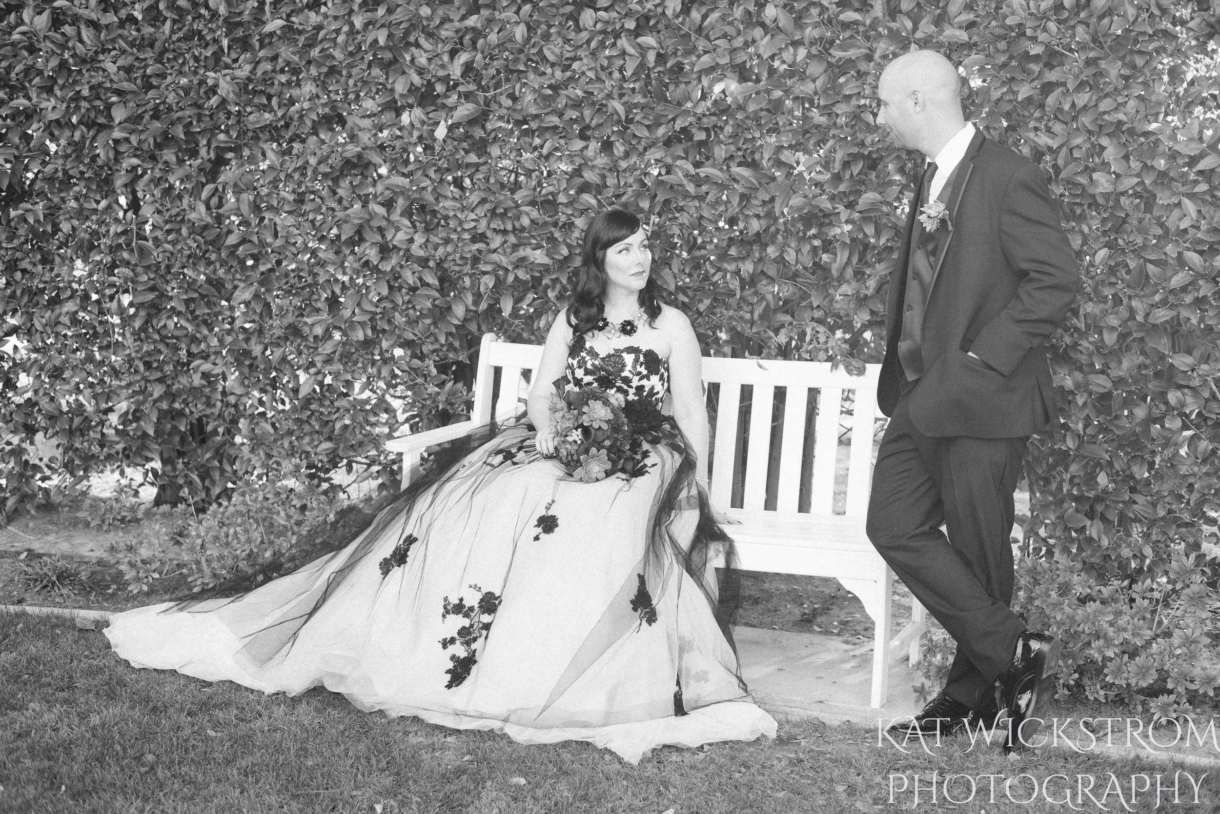 black and white bride & groom