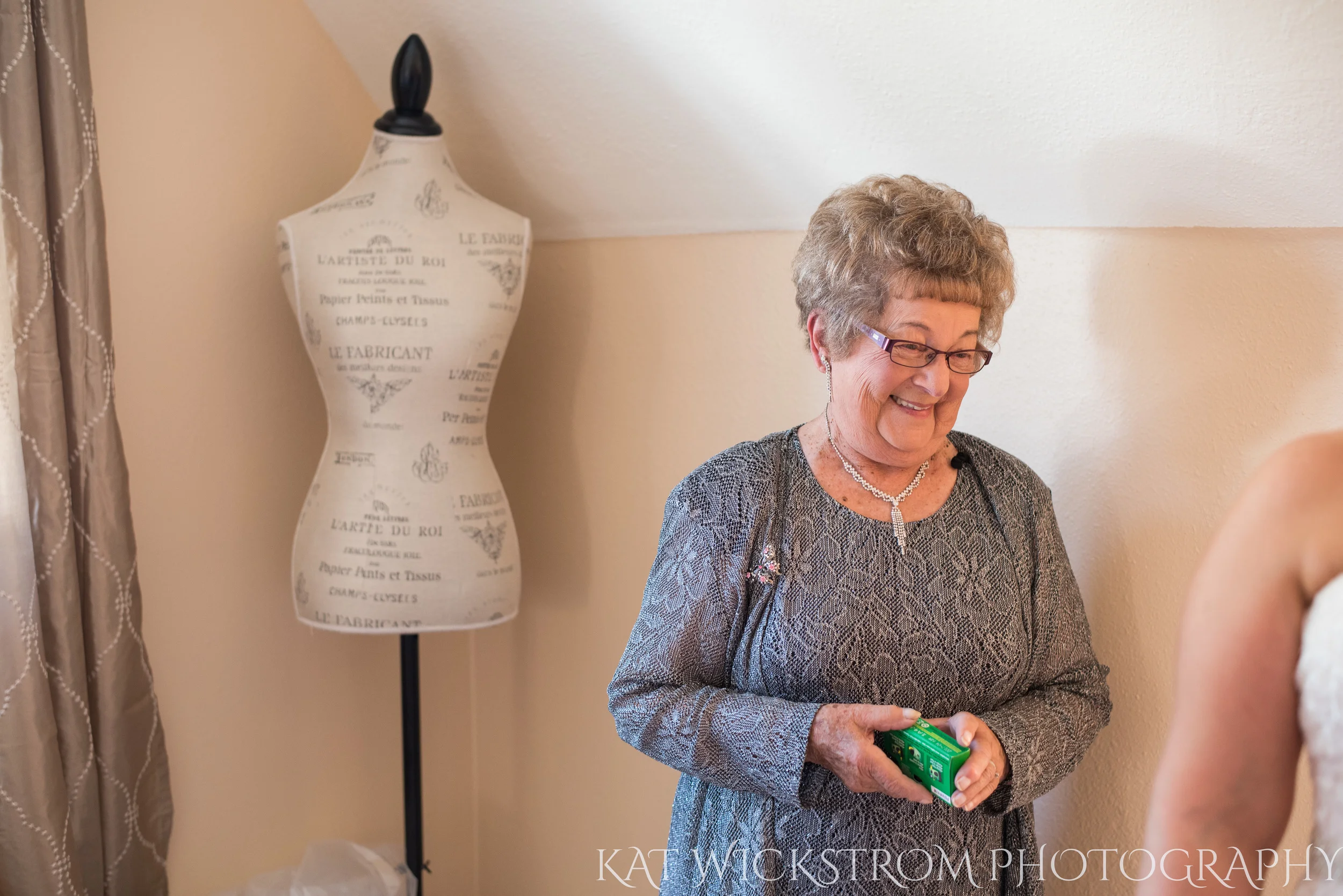 This grandma was the epitome of awesome. She carried around two disposable cameras, and when someone tried to take a photo of her with it, they couldn't figure out how to crank the thing! My favorite quote from her: "Honey, your short because you gr…