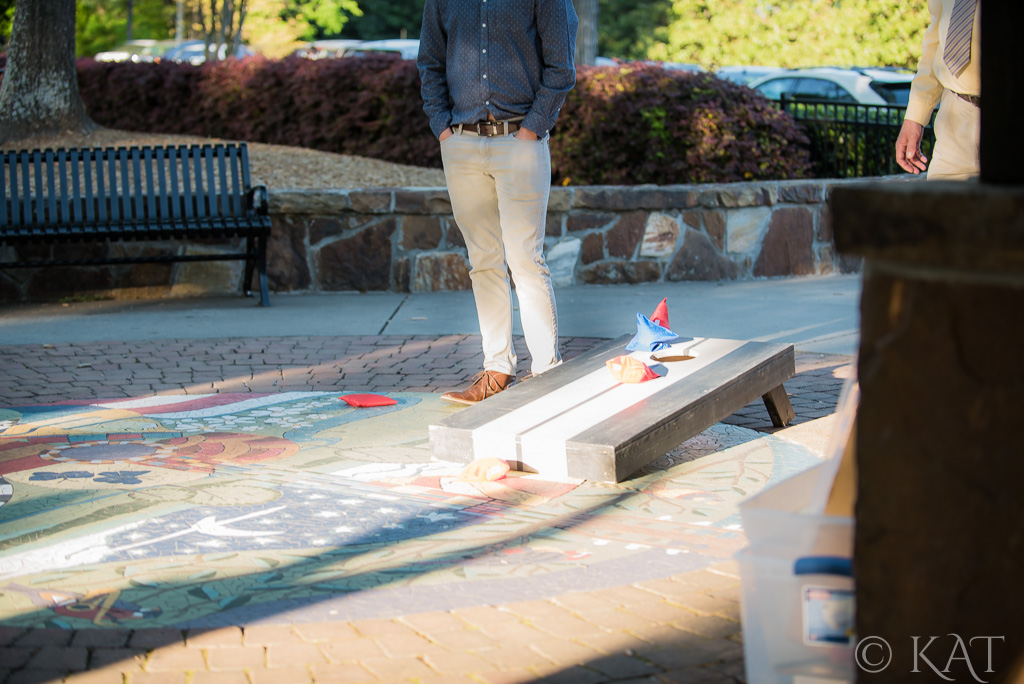 There was cornhole. 