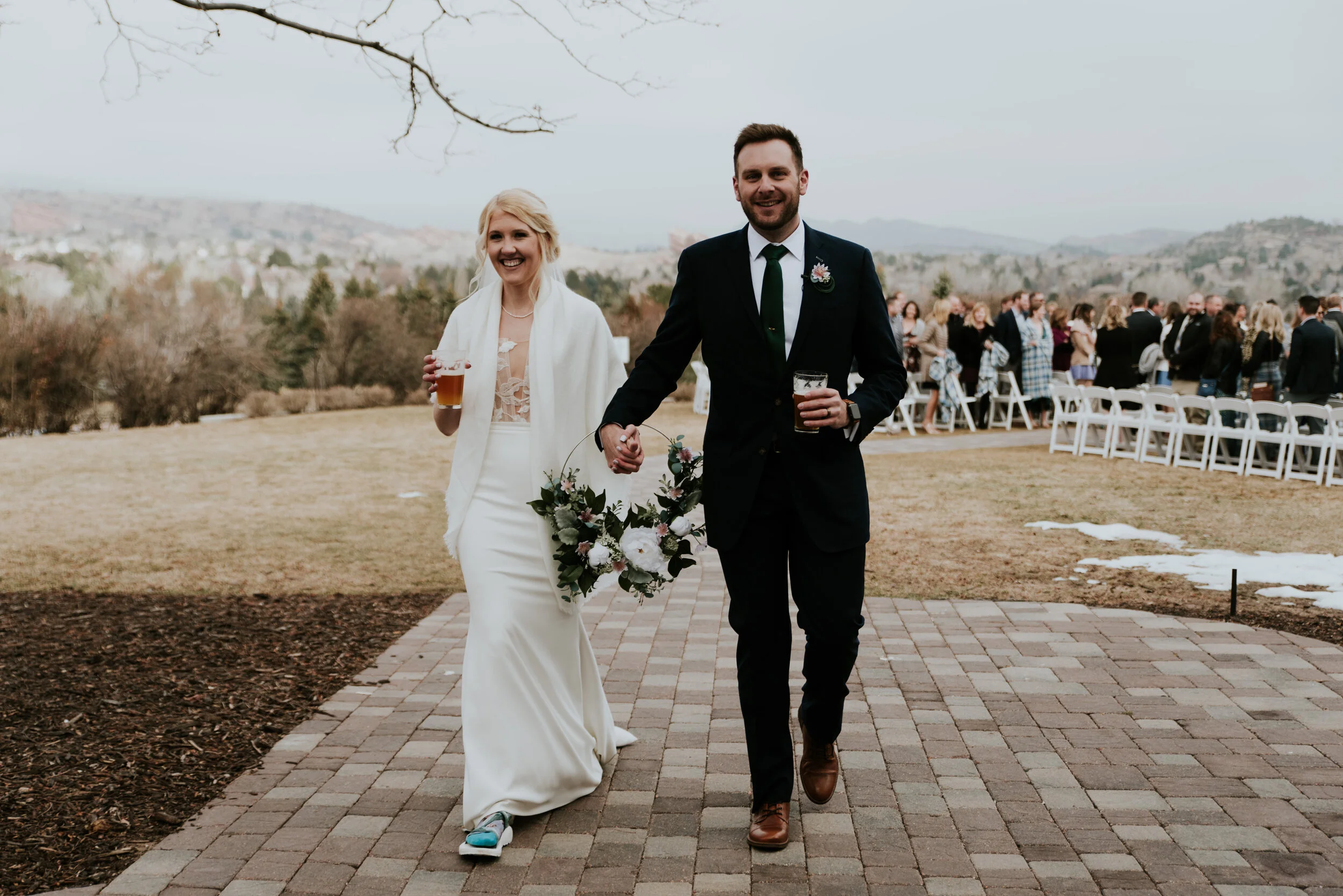 bride-and-groom-exit-ceremony-manor-house