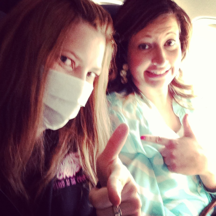 I'm not afraid to sport a stylish mask on the airplane when I'm sick. I don't know why I didn't think to mask it up during my painting class. One mistake I won't make again. 