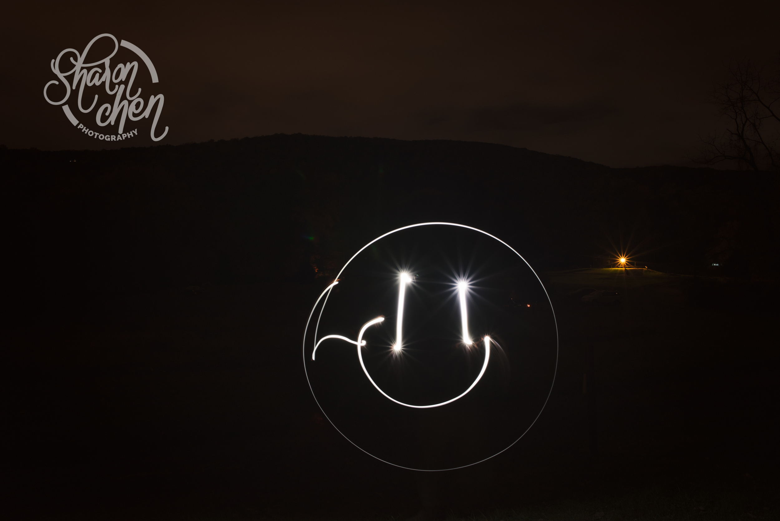 Somehow, the combination of darkness + headlamps + a camera led to this.