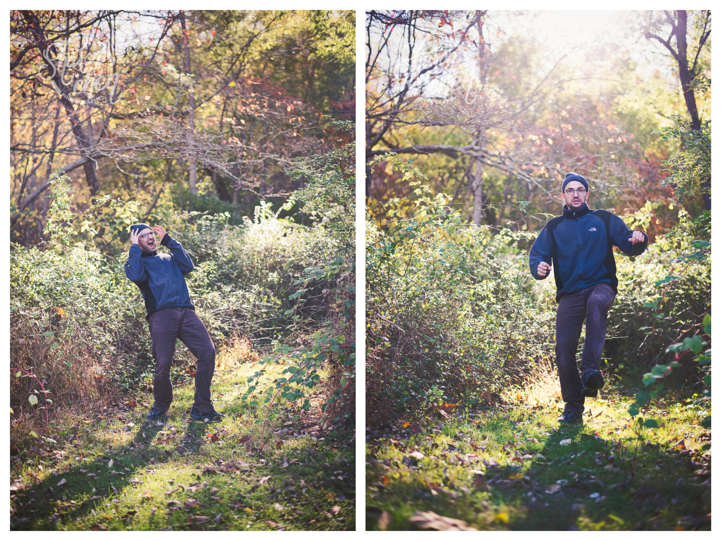 Use your imagination. I like to think of this as "escaping a bear / ghost / zombie attack".