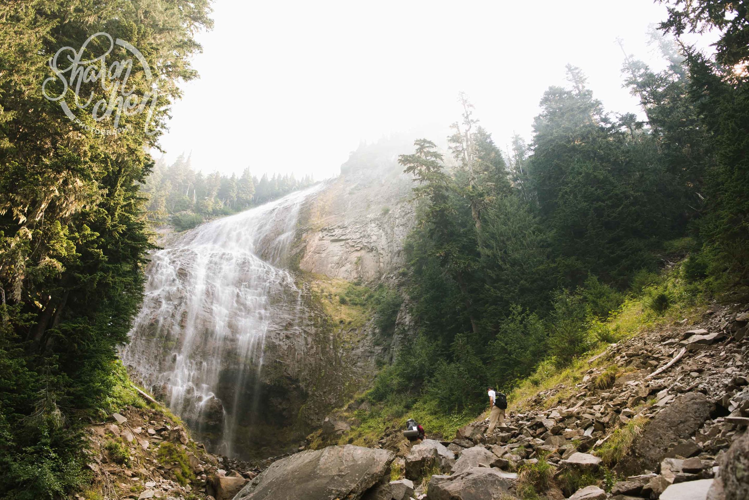 Waterfall that looks like a lace veil.