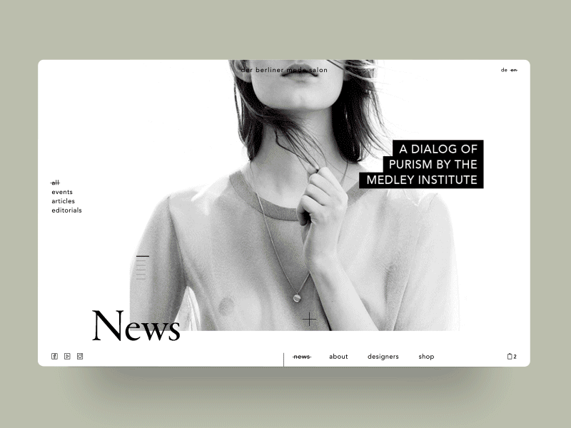 To create curiosity, the photos on the news feed are shown only partially, and thus making the transition to the Article page a moment of discovery.