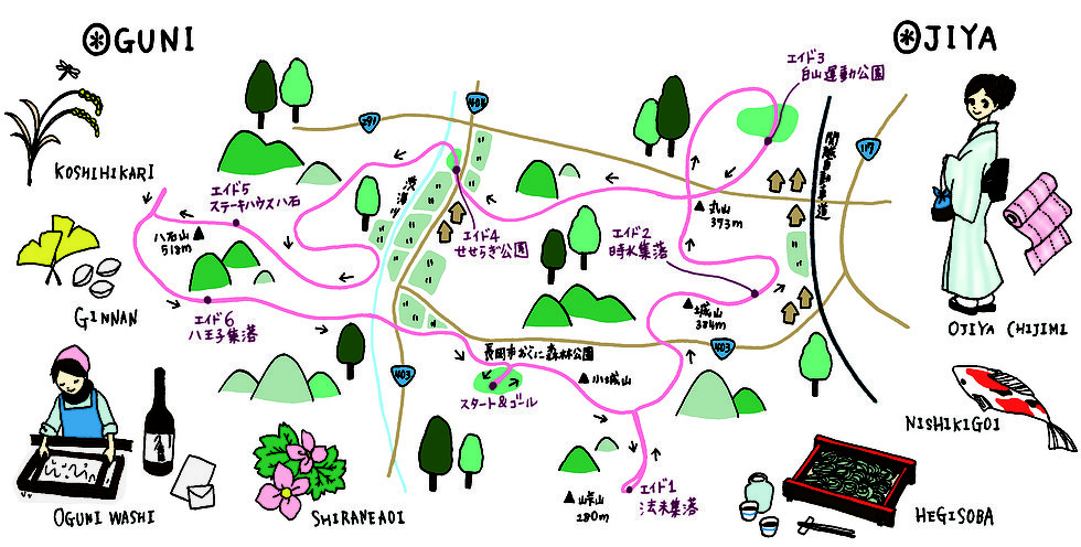 A very authentic course map for the 52k race