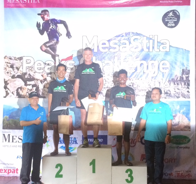 Podium of the 5 Peaks Challenge: Nilsen, Dzaki and Difinubun