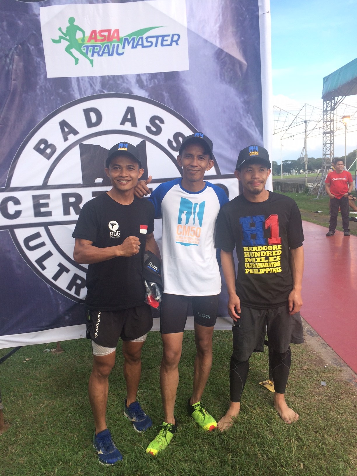 The men's podium with Manolito Divina, Arief Wismoyono and James Tellias