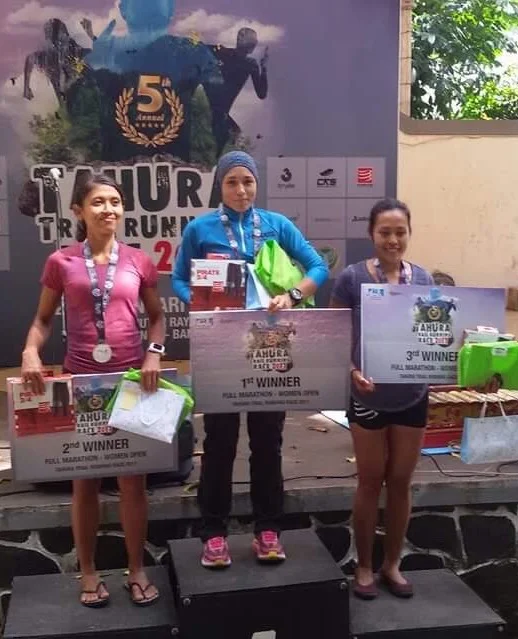 Female podium of this year's 42K race with ATM Champion Tahira on the top step