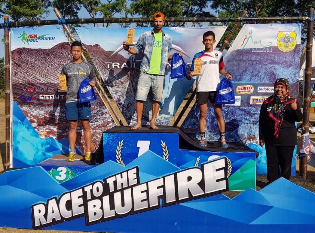 The men’s 70k podium with Salva, Yusuff and Thomy