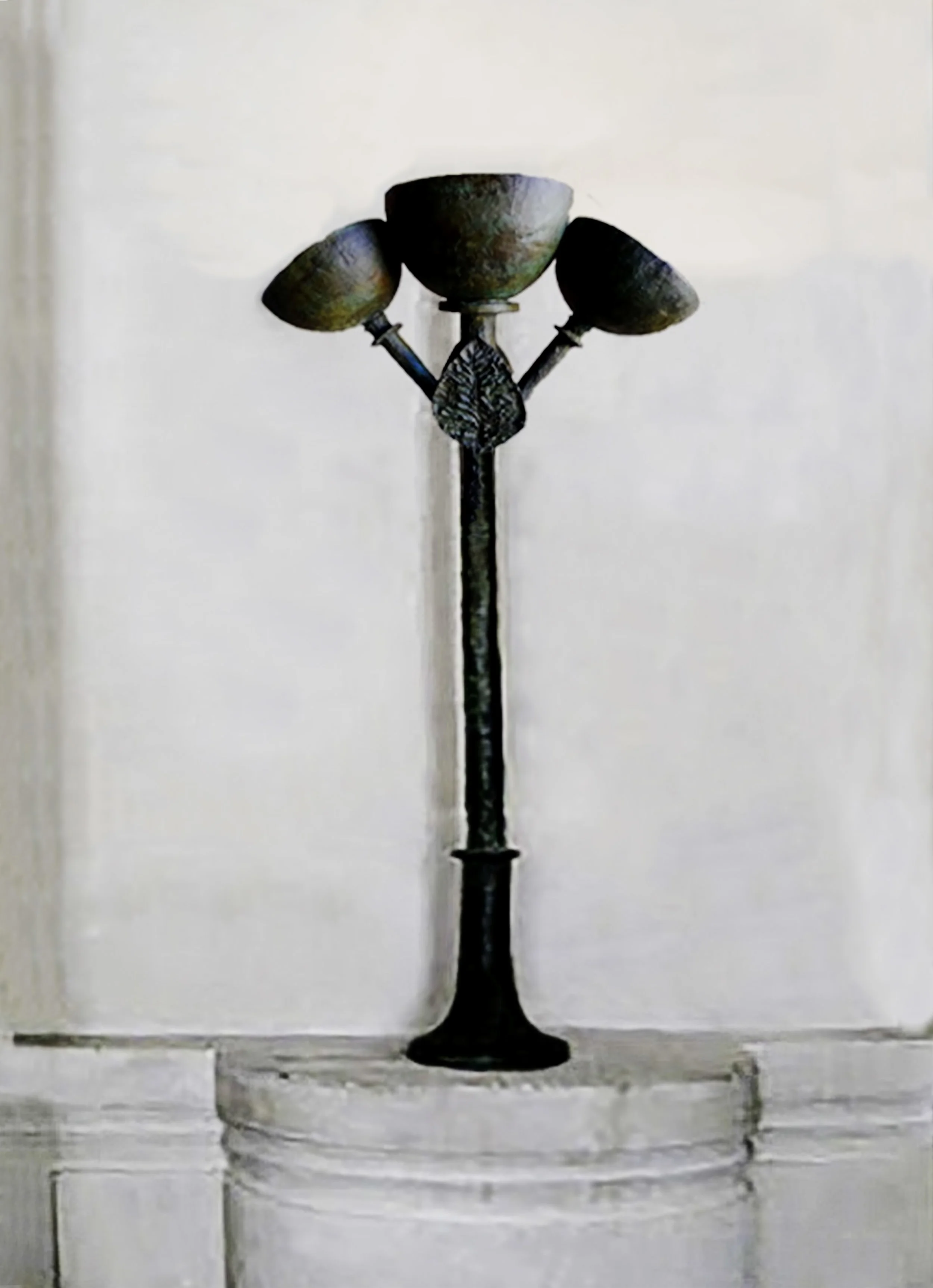 Bronze torchere designed by D. Giacometti on display at Picasso National Museum in Paris