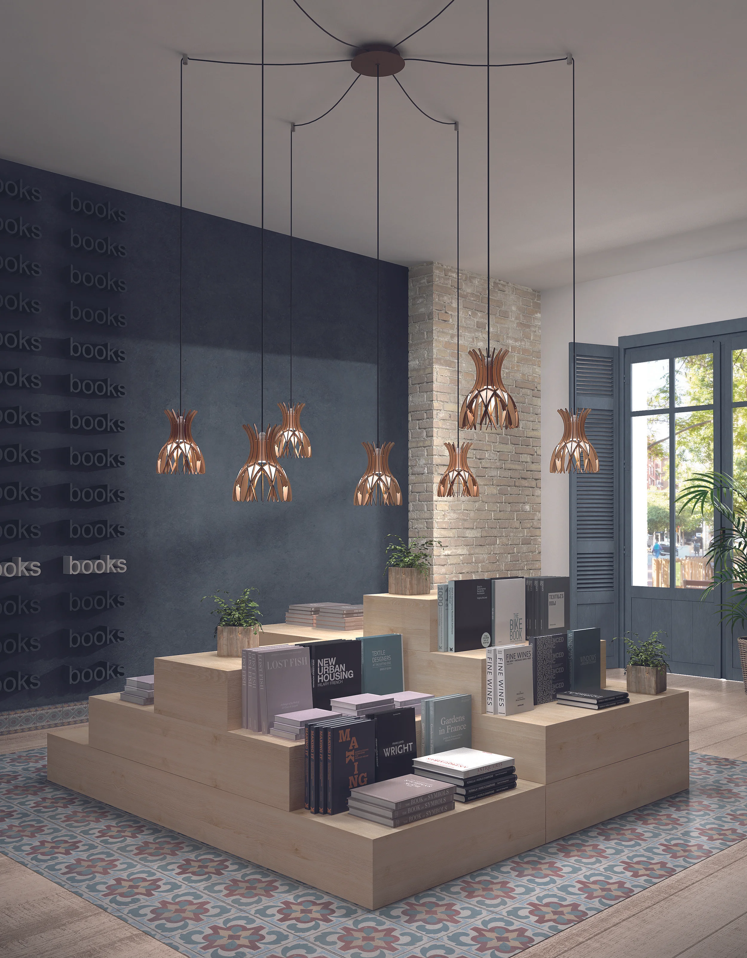 Domita S/20/7L pendant light, Euroluce 2019 ⓒ Bover Design: Benedetta Tagliabue and Joana Bover