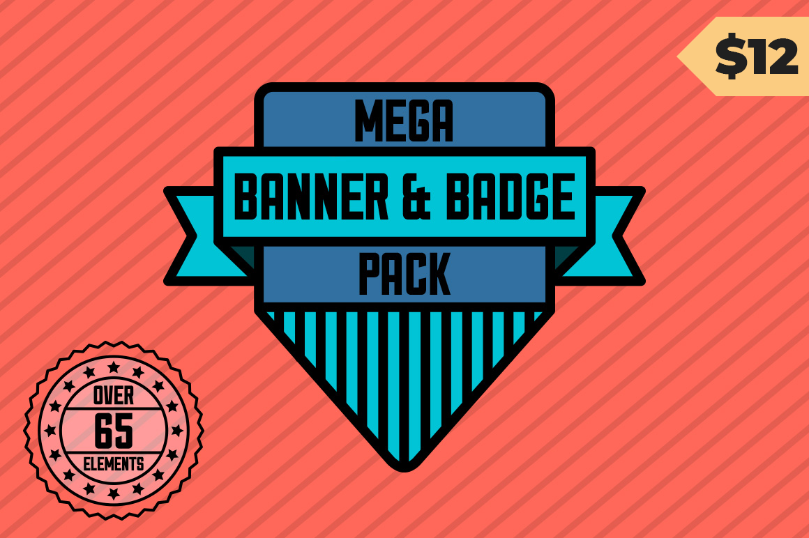 Mega Banner and Badge Pack for Illustrator and Photoshop