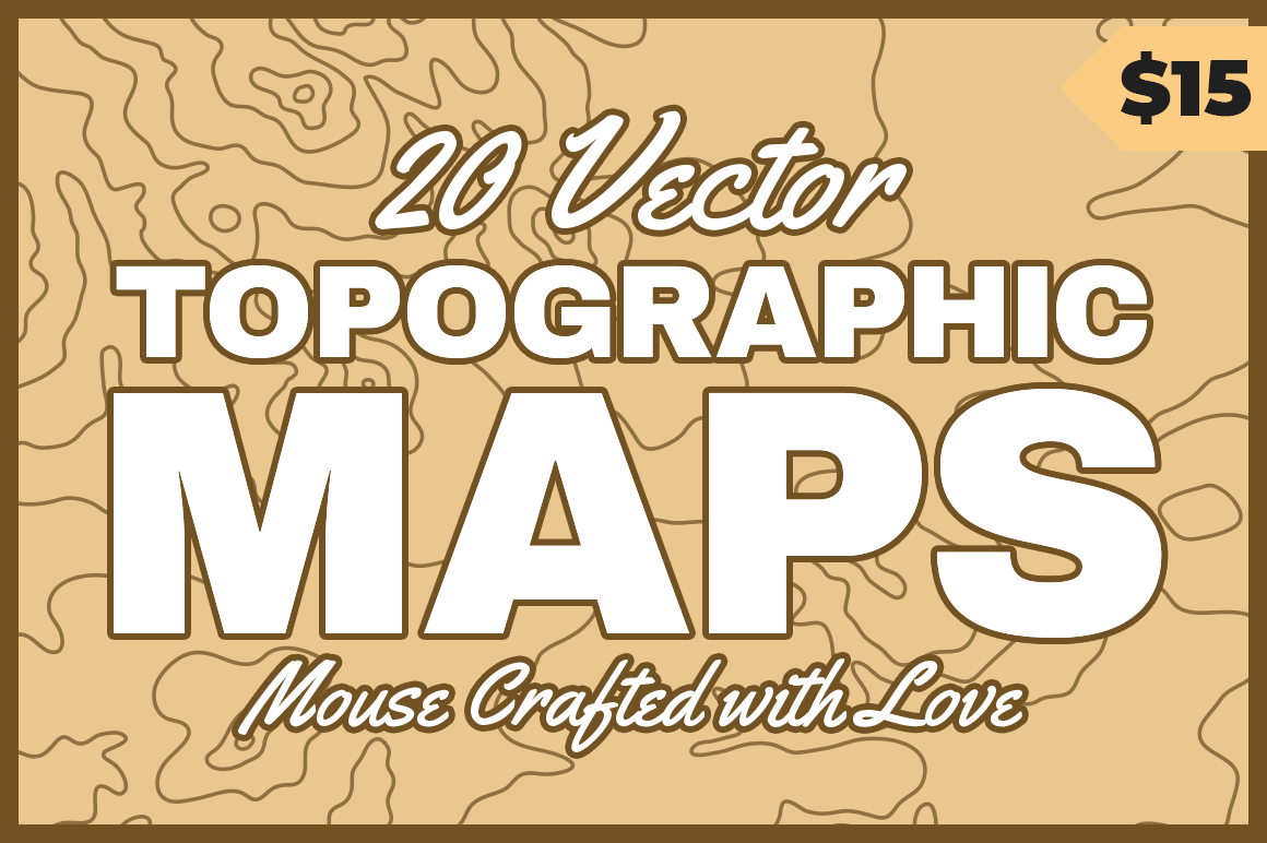 20 Vector Topographic Maps Pack