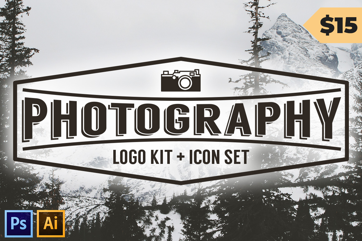 Photography Photoshop and Illustrator Logo Kit and Icon Set