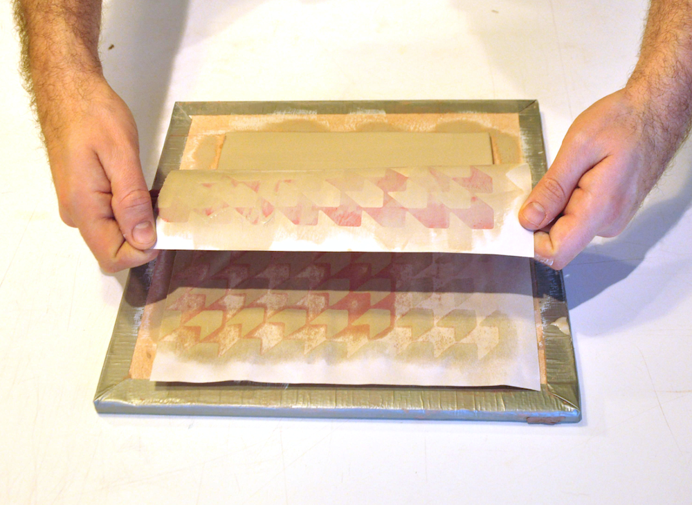 Photo C: Applying Isla Transfer to clay surface