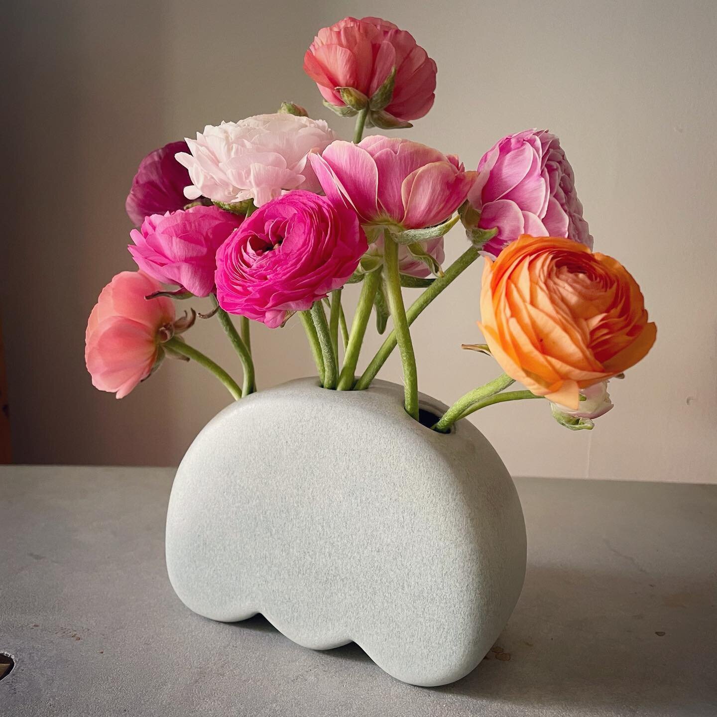 Come see @aurichio.ironworks and me during the Toe River Arts studio tour next month. I&rsquo;ll have a few of these bud bricks and some new lil things. June 2-4. Details 👉 @toeriverarts 

#slipcast #ranunculus #toeriverarts #toeriverstudiotour