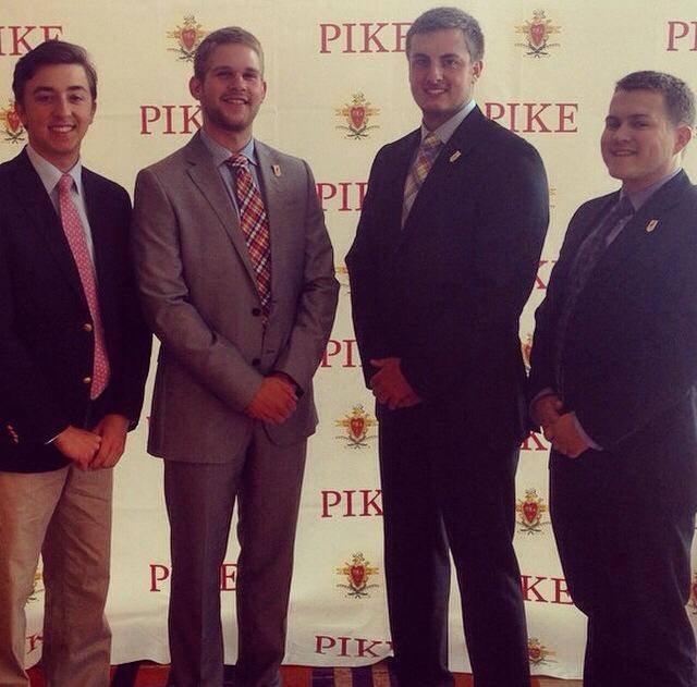 (From left) Brothers Tyler Thompson, Shelby LaFollette, Erik Eaton, and Eric Thompson at the Pike International Conference in Baltimore, where the Smythe is awarded. 