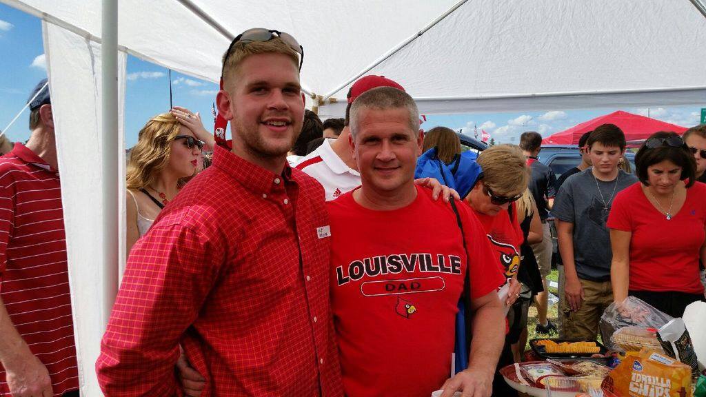 Brother Shelby LaFollette with his father Wendell at Parent's Day Tailgate.