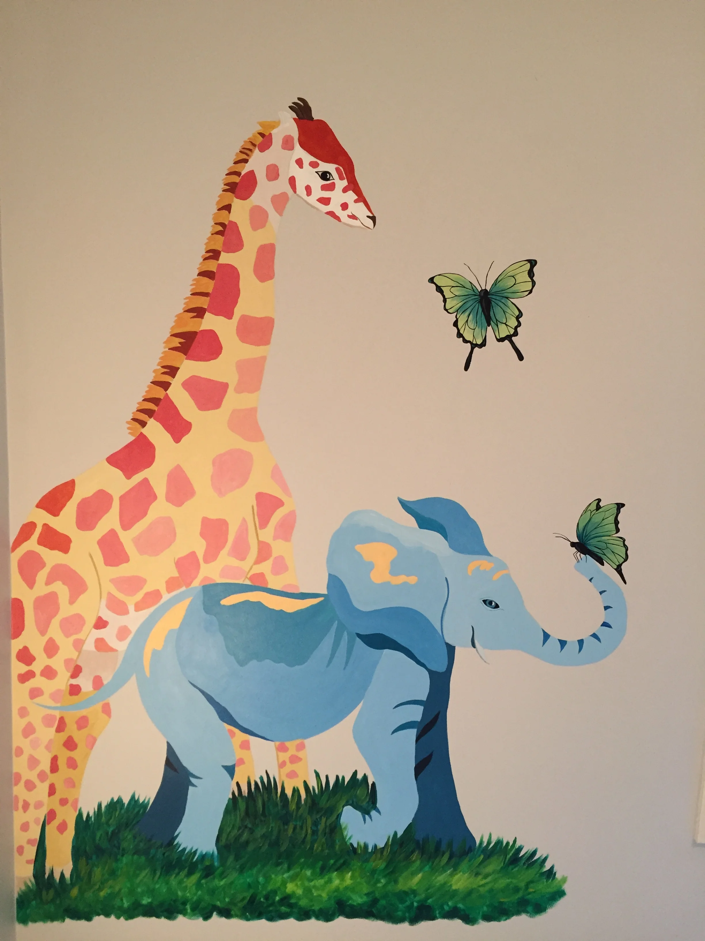  Animal mural in kid’s room.  