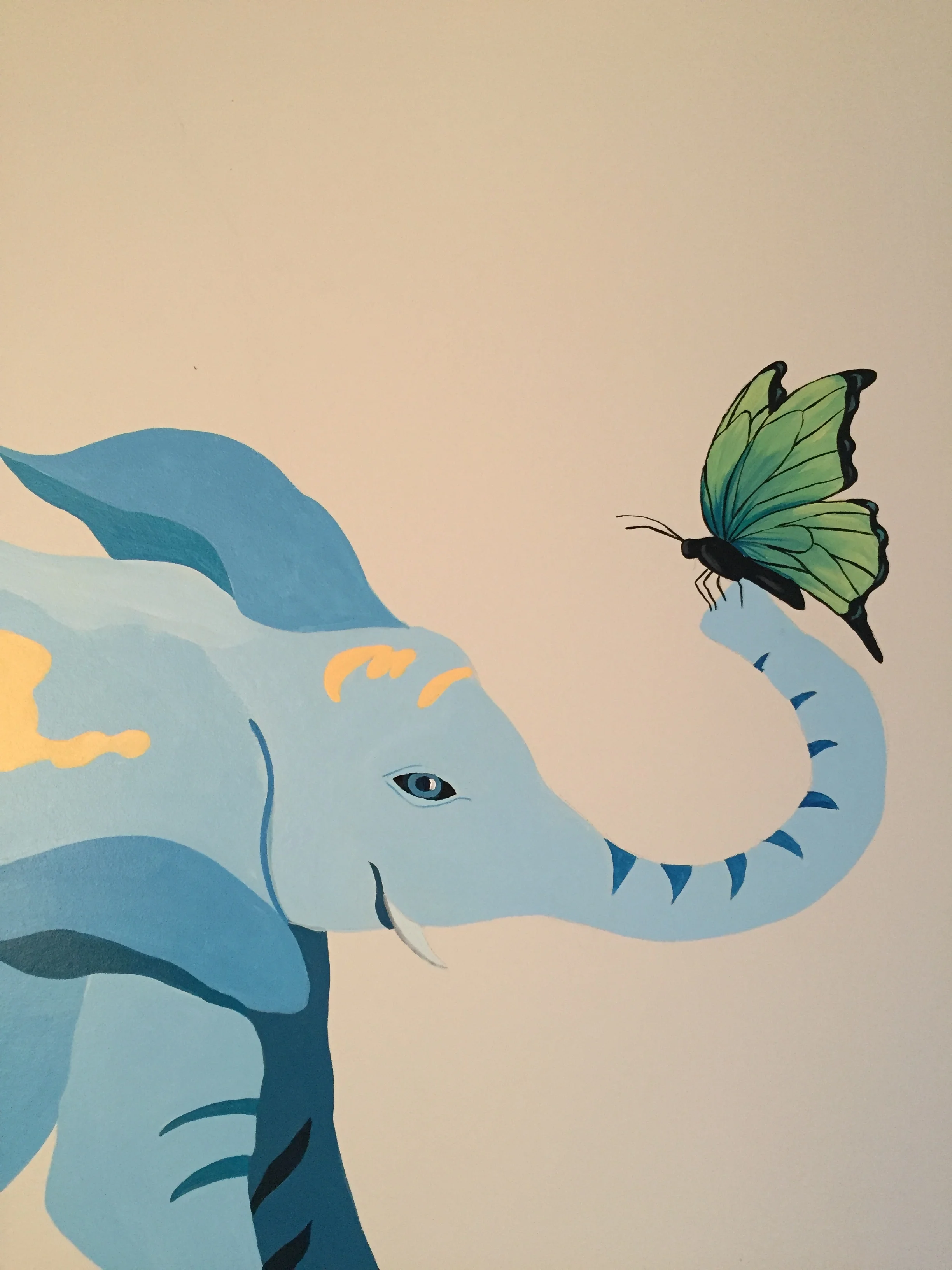  Detail from animal mural in kid’s room.  