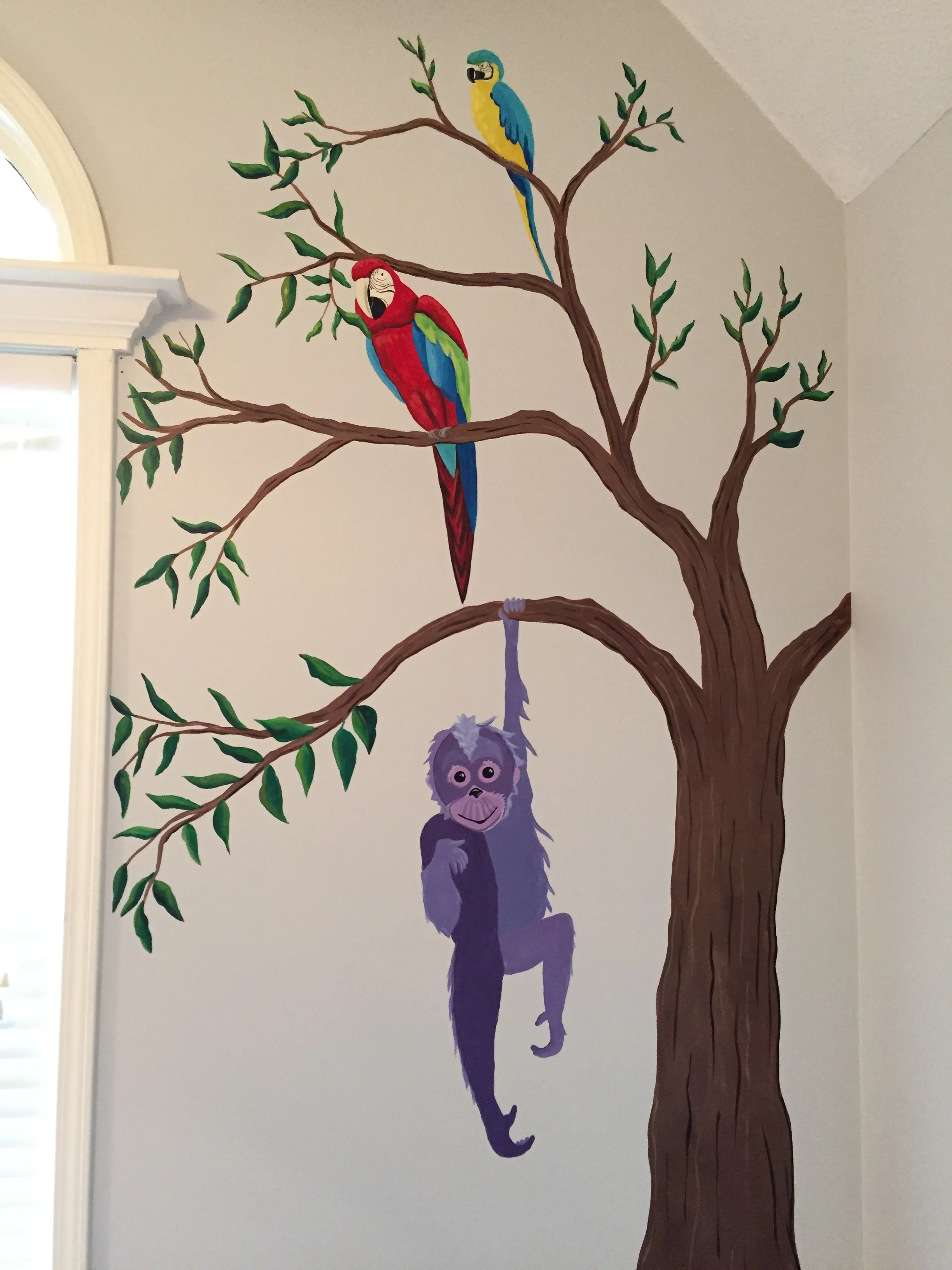  Animal mural in kid’s room.  