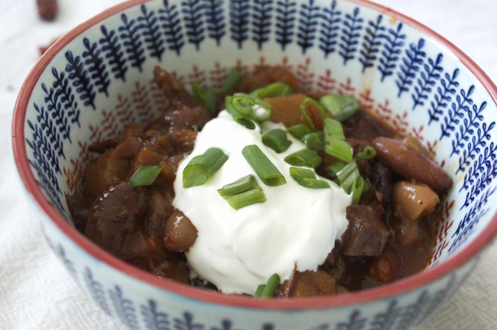 slow cooker turkey chili with butternut squash