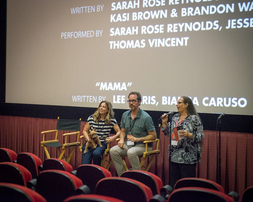  Kasi and Brandon beginning the Q & A after the screening 