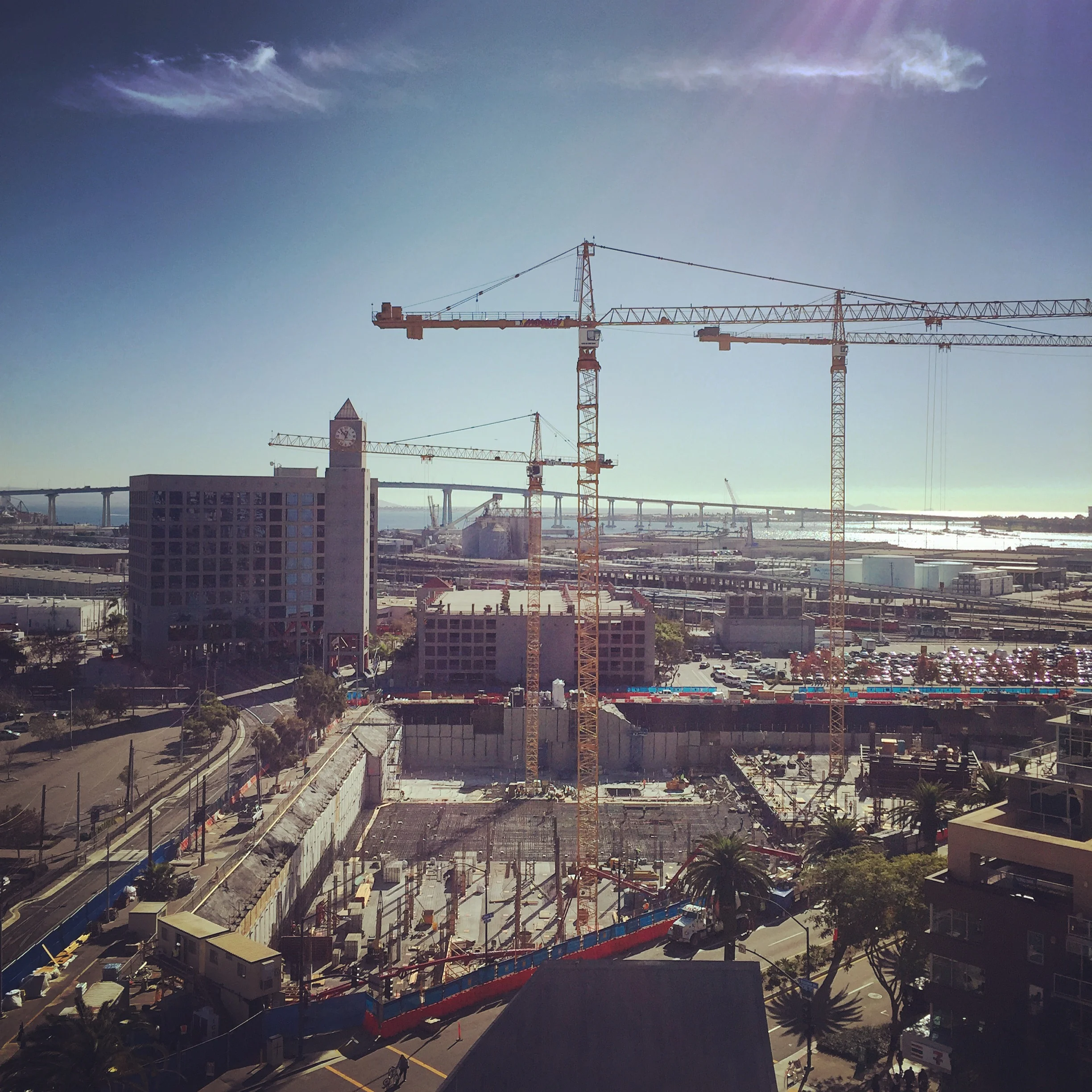  Progress, always progress. In all my years in San Diego construction cranes have always been a fixture of the downtown skyline. The only exception to that was the first few years of the 