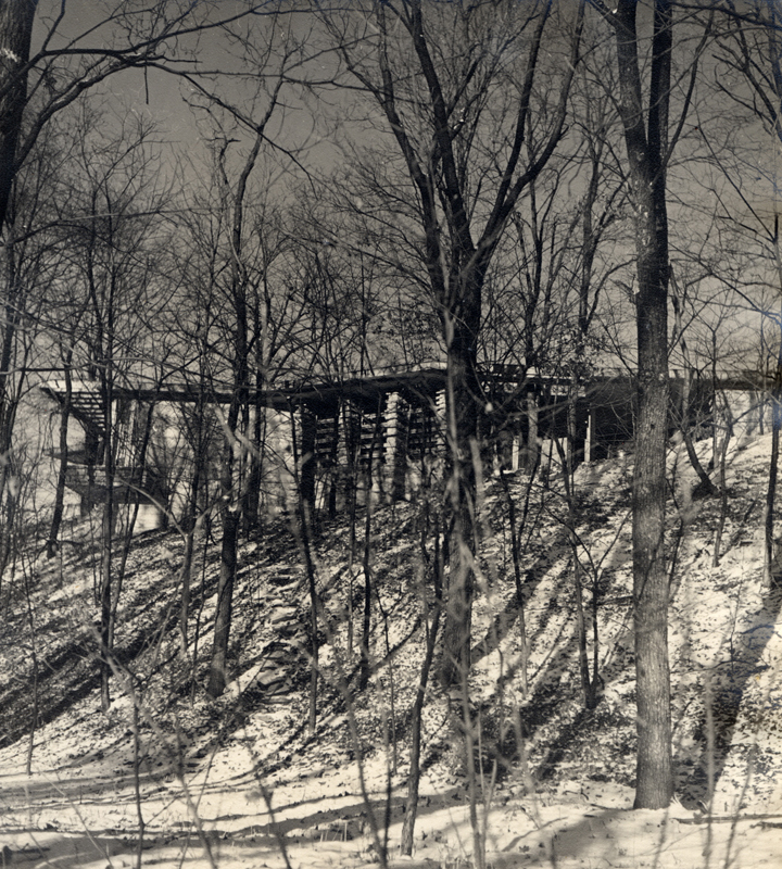 Fig. 2 > Gunning House from ravine below