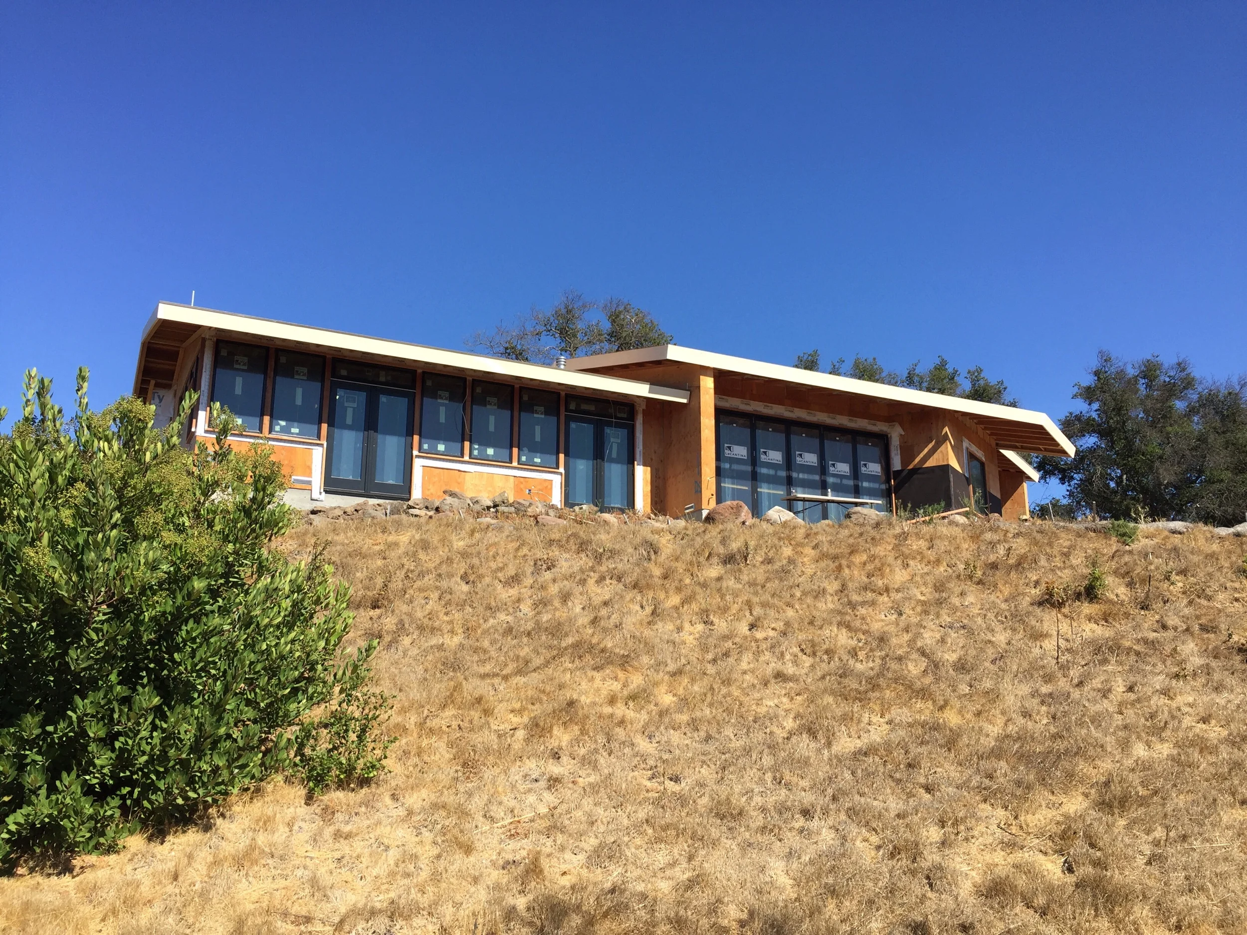 From the hillside below