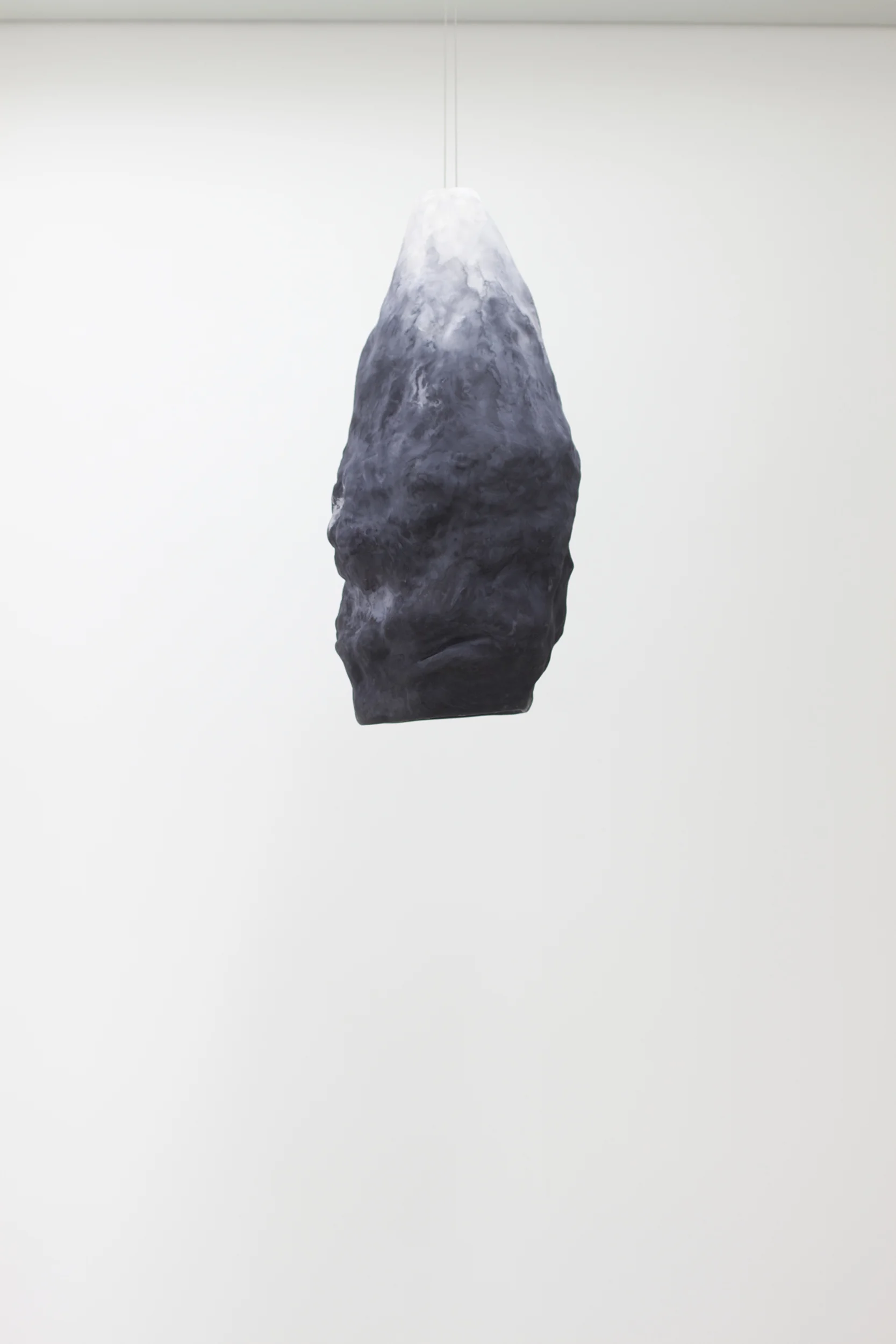 Under my Carapace , Clay, Slip, Indian Ink, MDF, Steel Cable, 950mm x 450mm x 500mm 2015