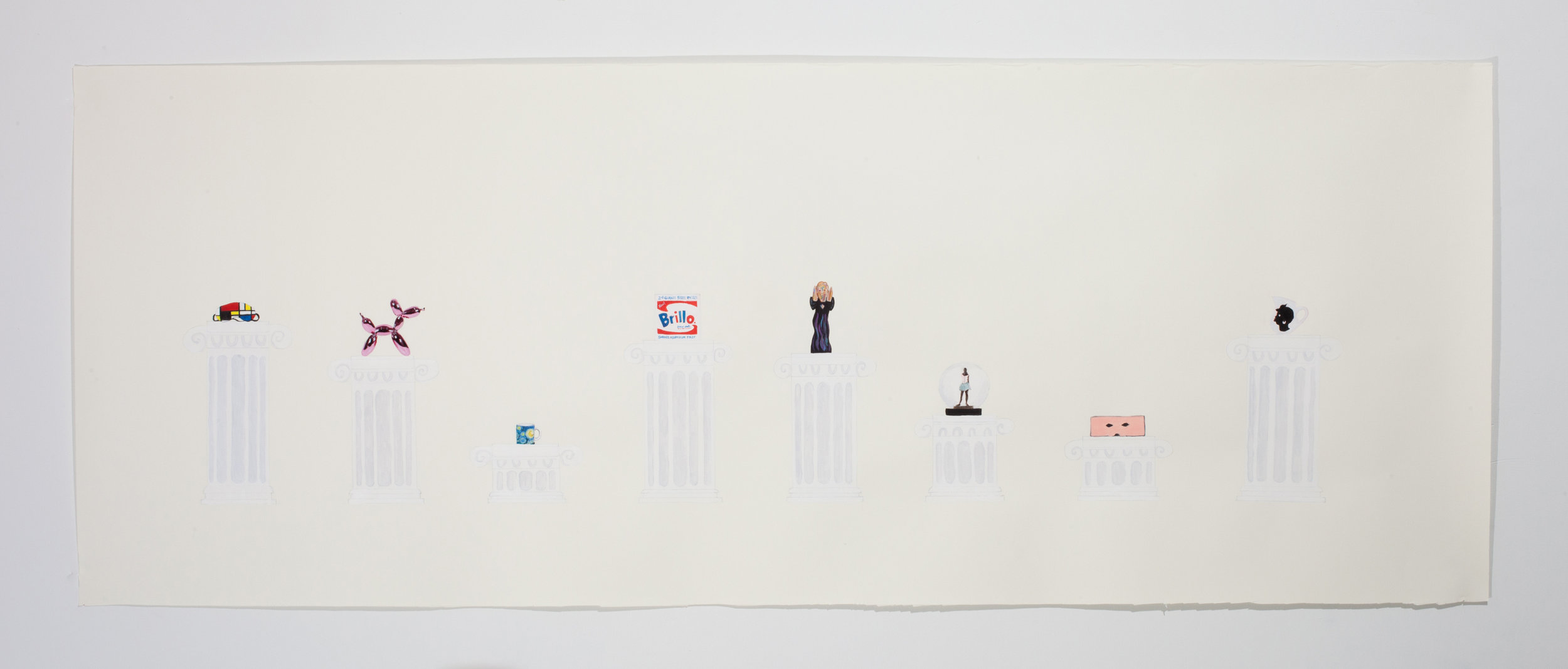   Museum of Merchandise   Acrylic on Paper, 55” x 21” 2018 Photo Credit: Stacie Jaye Meyer 