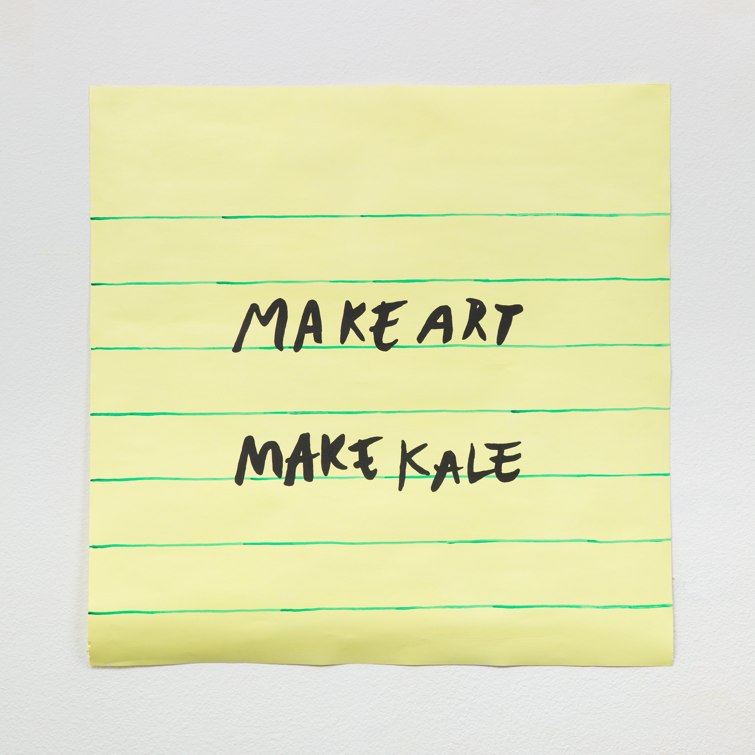   To Do [Make Art Make Kale]  Acrylic on paper 36" x 36" 2022 