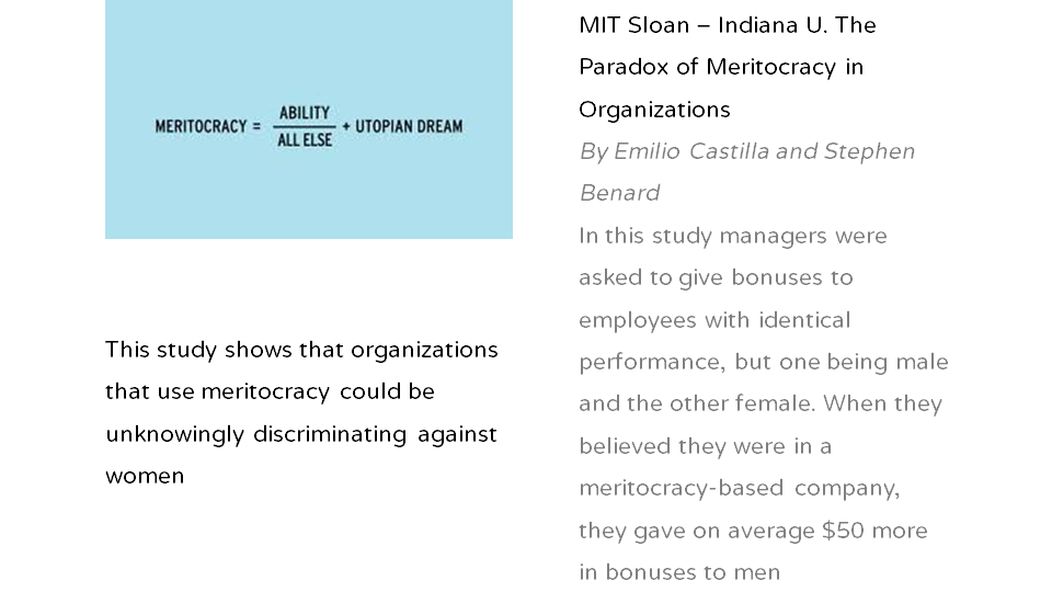 The paradox of meritocracy