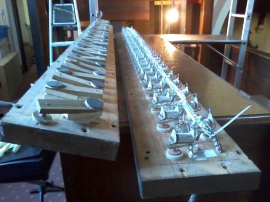 The slight downside of this is that the electrical complexity of controlling an electro-magnet for every single pipe in the organ is considerable. We fit a switching system for this purpose. Below is a photo of a switching system we fitted elsewhere.