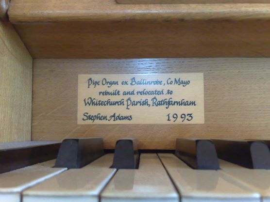 The music desk had a new slip of oak applied at the time........the area was previously riddled with drawing pin holes........quite how they forced drawing pins into oak I don't quite know.......the organist must have had terribly strong thumbs! The new oak is darkening and will eventually blem in perfectly.
