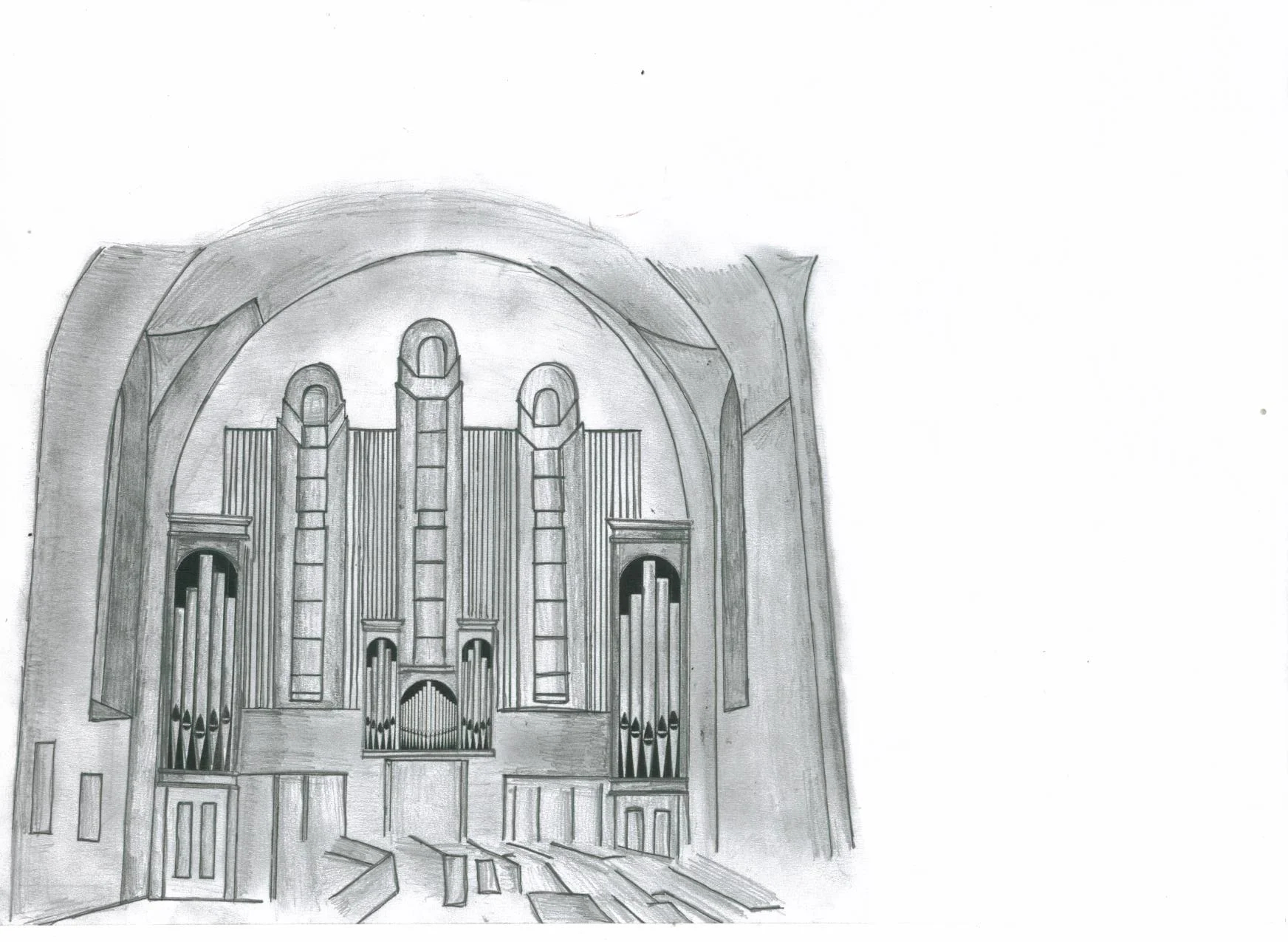 This was our proposal for Corpus Christi, Drumcondra: a transept location. We still got the job.....it is documented elsewhere (under Portfolio) here.