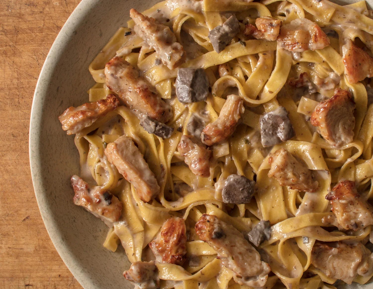 One final image that crops out everything but the wood. Not my favorite but it does show how well the colors work together. This has confirmed for me the power of getting in really tight to show texture. I prefer the close shots at least for this dish.