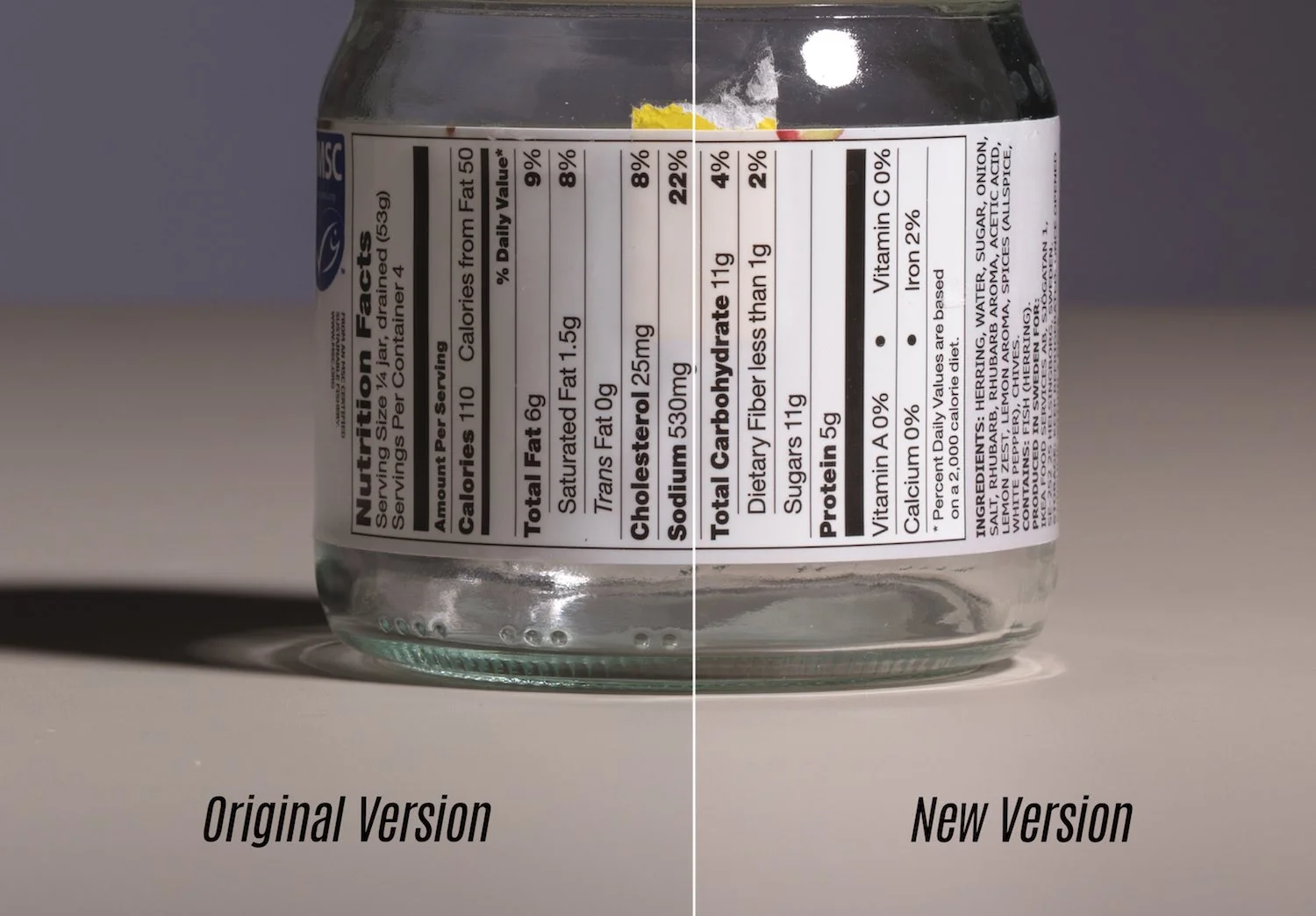Here is the jar portion of the image. the older legacy lens on the left and the new macro on the right.